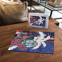 United States Guam Puzzle USA Eagle Guahan Seal Bougainvillea - Polynesian Pride