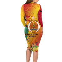 Papua New Guinea Independence Day Family Matching Long Sleeve Bodycon Dress and Hawaiian Shirt 50th Anniversary Unity in Diversity LT14 - Polynesian Pride