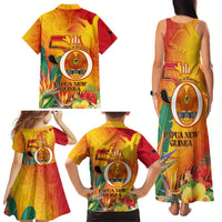 Papua New Guinea Independence Day Family Matching Tank Maxi Dress and Hawaiian Shirt 50th Anniversary Unity in Diversity LT14 - Polynesian Pride