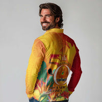Papua New Guinea Independence Day Long Sleeve Polo Shirt 50th Anniversary Unity in Diversity LT14 - Polynesian Pride