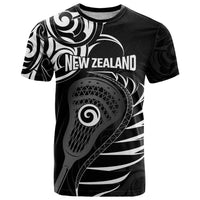 Personalised New Zealand Silver Fern Lacrosse T Shirt Aotearoa Maori Pattern