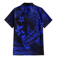 Blue Polynesian Family Matching Outfits Mermaid Dress And Hawaiian Shirt Tribal Hammerhead Shark LT14 - Polynesian Pride