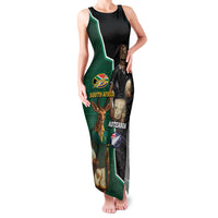 Personalised New Zealand And South Africa Rugby Family Matching Tank Maxi Dress and Hawaiian Shirt 2024 All Black Springboks Mascots Together