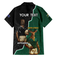 Personalised New Zealand And South Africa Rugby Hawaiian Shirt 2024 All Black Springboks Mascots Together LT14 - Polynesian Pride
