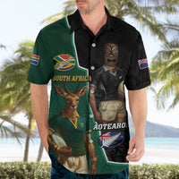 Personalised New Zealand And South Africa Rugby Hawaiian Shirt 2024 All Black Springboks Mascots Together LT14 - Polynesian Pride