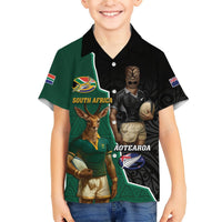 Personalised New Zealand And South Africa Rugby Hawaiian Shirt 2024 All Black Springboks Mascots Together LT14 - Polynesian Pride