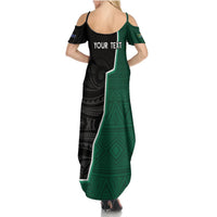 Personalised New Zealand And South Africa Rugby Summer Maxi Dress 2024 All Black Springboks Mascots Together LT14 - Polynesian Pride