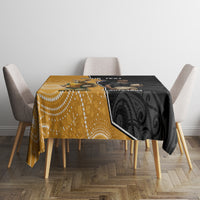 Personalised New Zealand And Australia Rugby Tablecloth 2024 All Black Wallabies Mascots Together