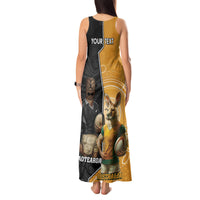 Personalised New Zealand And Australia Rugby Tank Maxi Dress 2024 All Black Wallabies Mascots Together LT14 - Polynesian Pride
