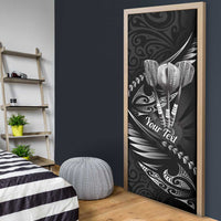 Personalised All Black New Zealand Darts Door Cover Aoteroa Fern Maori Galaxy Style LT14 - Polynesian Pride