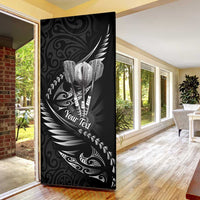 Personalised All Black New Zealand Darts Door Cover Aoteroa Fern Maori Galaxy Style LT14 - Polynesian Pride