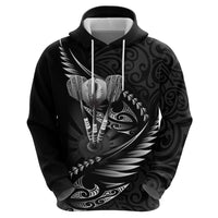 Personalised All Black New Zealand Darts Hoodie Aoteroa Fern Maori Galaxy Style LT14 - Polynesian Pride