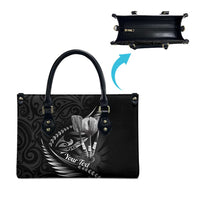 Personalised All Black New Zealand Darts Leather Bag Aoteroa Fern Maori Galaxy Style - Polynesian Pride