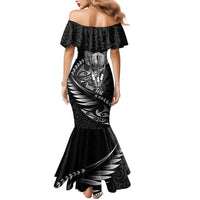 Personalised All Black New Zealand Darts Mermaid Dress Aoteroa Fern Maori Galaxy Style LT14 - Polynesian Pride