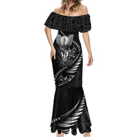 Personalised All Black New Zealand Darts Mermaid Dress Aoteroa Fern Maori Galaxy Style LT14 - Polynesian Pride