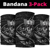 Personalised All Black New Zealand Darts Neck Gaiter Aoteroa Fern Maori Galaxy Style - Polynesian Pride