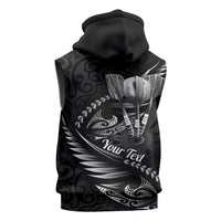 Personalised All Black New Zealand Darts Sleeveless Hoodie Aoteroa Fern Maori Galaxy Style LT14 - Polynesian Pride