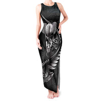 Personalised All Black New Zealand Darts Tank Maxi Dress Aoteroa Fern Maori Galaxy Style LT14 Women Black - Polynesian Pride