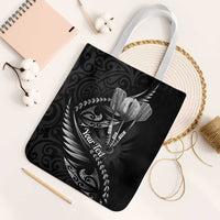 Personalised All Black New Zealand Darts Tote Bag Aoteroa Fern Maori Galaxy Style - Polynesian Pride
