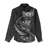 Personalised All Black New Zealand Darts Women Casual Shirt Aoteroa Fern Maori Galaxy Style LT14 - Polynesian Pride
