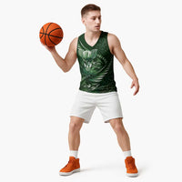 Personalised All Green New Zealand Darts Basketball Jersey Aoteroa Fern Maori Galaxy Style LT14 - Polynesian Pride