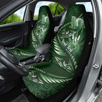 Personalised All Green New Zealand Darts Car Seat Cover Aoteroa Fern Maori Galaxy Style LT14 - Polynesian Pride