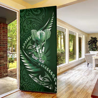 Personalised All Green New Zealand Darts Door Cover Aoteroa Fern Maori Galaxy Style LT14 - Polynesian Pride