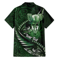 Personalised All Green New Zealand Darts Family Matching Summer Maxi Dress and Hawaiian Shirt Aoteroa Fern Maori Galaxy Style LT14 - Polynesian Pride