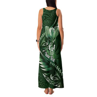 Personalised All Green New Zealand Darts Family Matching Tank Maxi Dress and Hawaiian Shirt Aoteroa Fern Maori Galaxy Style LT14 - Polynesian Pride
