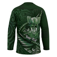 Personalised All Green New Zealand Darts Hockey Jersey Aoteroa Fern Maori Galaxy Style LT14 - Polynesian Pride