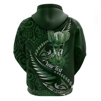 Personalised All Green New Zealand Darts Hoodie Aoteroa Fern Maori Galaxy Style LT14 - Polynesian Pride