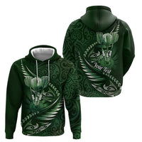 Personalised All Green New Zealand Darts Hoodie Aoteroa Fern Maori Galaxy Style LT14 - Polynesian Pride