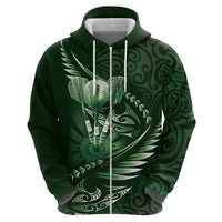 Personalised All Green New Zealand Darts Hoodie Aoteroa Fern Maori Galaxy Style LT14 - Polynesian Pride