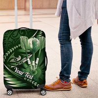 Personalised All Green New Zealand Darts Luggage Cover Aoteroa Fern Maori Galaxy Style LT14 Green - Polynesian Pride
