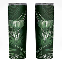 All Green New Zealand Darts Skinny Tumbler Aoteroa Fern Maori Galaxy Style LT14 Green - Polynesian Pride