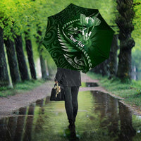 Personalised All Green New Zealand Darts Umbrella Aoteroa Fern Maori Galaxy Style - Polynesian Pride