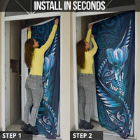 Personalised All Blue New Zealand Darts Door Cover Aoteroa Fern Maori Galaxy Style LT14 - Polynesian Pride
