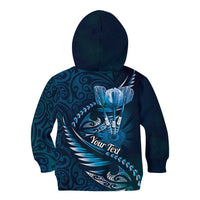 Personalised All Blue New Zealand Darts Kid Hoodie Aoteroa Fern Maori Galaxy Style LT14 - Polynesian Pride
