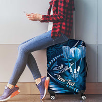 Personalised All Blue New Zealand Darts Luggage Cover Aoteroa Fern Maori Galaxy Style LT14 - Polynesian Pride