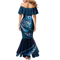 Personalised All Blue New Zealand Darts Mermaid Dress Aoteroa Fern Maori Galaxy Style LT14 - Polynesian Pride