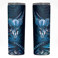 All Blue New Zealand Darts Skinny Tumbler Aoteroa Fern Maori Galaxy Style LT14 Blue - Polynesian Pride