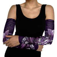 Personalised All Purple New Zealand Darts Arm Sleeves Aoteroa Fern Maori Galaxy Style LT14 - Polynesian Pride