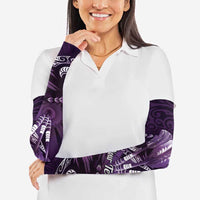 Personalised All Purple New Zealand Darts Arm Sleeves Aoteroa Fern Maori Galaxy Style LT14 - Polynesian Pride