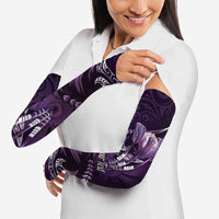 Personalised All Purple New Zealand Darts Arm Sleeves Aoteroa Fern Maori Galaxy Style LT14 - Polynesian Pride