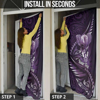 Personalised All Purple New Zealand Darts Door Cover Aoteroa Fern Maori Galaxy Style LT14 - Polynesian Pride