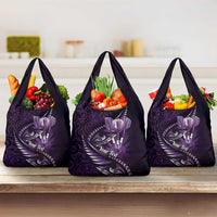Personalised All Purple New Zealand Darts Grocery Bag Aoteroa Fern Maori Galaxy Style LT14 3-pack One Size Purple - Polynesian Pride
