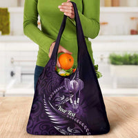 Personalised All Purple New Zealand Darts Grocery Bag Aoteroa Fern Maori Galaxy Style LT14 - Polynesian Pride