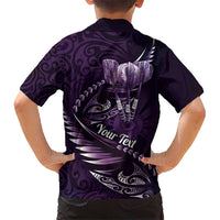 Personalised All Purple New Zealand Darts Hawaiian Shirt Aoteroa Fern Maori Galaxy Style LT14 - Polynesian Pride
