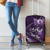 Personalised All Purple New Zealand Darts Luggage Cover Aoteroa Fern Maori Galaxy Style LT14 - Polynesian Pride
