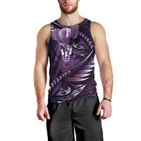 Personalised All Purple New Zealand Darts Men Tank Top Aoteroa Fern Maori Galaxy Style LT14 - Polynesian Pride